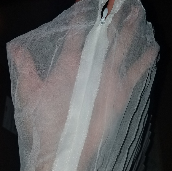 ABS white black sheer blouse top tank size s - Picture 8 of 8